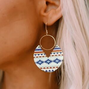 Bohemian Patterned Hoop Earrings